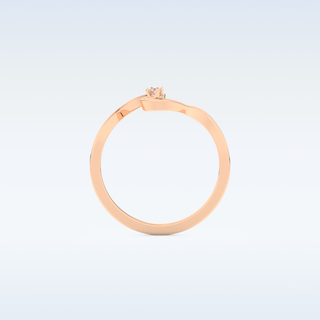 Wave Shaped Wedding Band with 0.20 CT Round Cut Moissanite