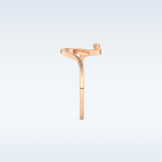 Wave Shaped Wedding Band with 0.20 CT Round Cut Moissanite