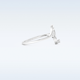 Wave Shaped Wedding Band with 0.20 CT Round Cut Moissanite