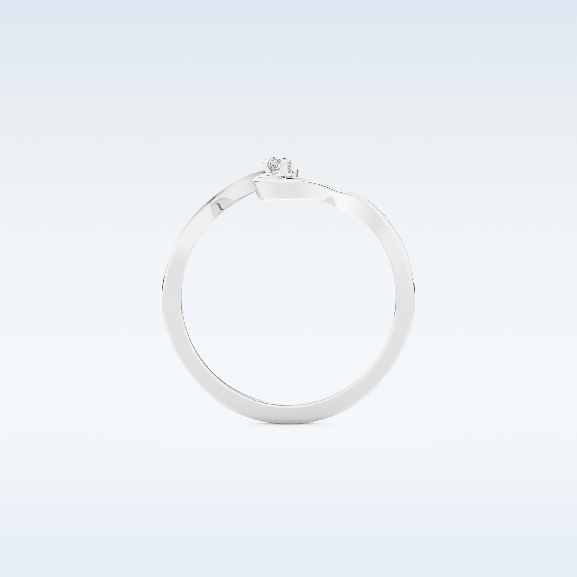 Wave Shaped Wedding Band with 0.20 CT Round Cut Moissanite