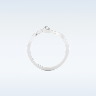 Wave Shaped Wedding Band with 0.20 CT Round Cut Moissanite