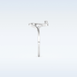 Wave Shaped Wedding Band with 0.20 CT Round Cut Moissanite