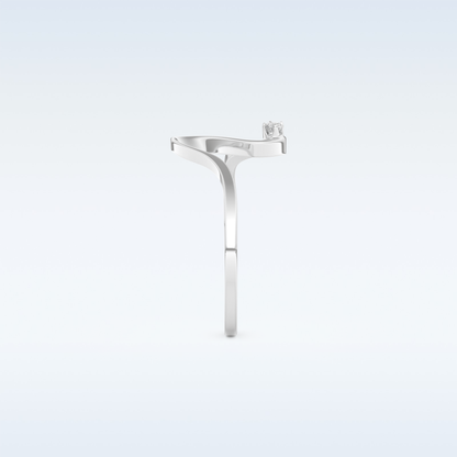 Wave Shaped Wedding Band with 0.20 CT Round Cut Moissanite