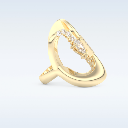 Asymmetrical Wedding Band with 0.74 CT Round, Pear & Baguette Cut Moissanite