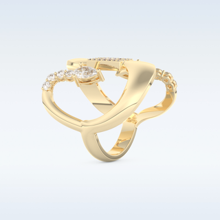 Asymmetrical Wedding Band with 0.74 CT Round, Pear & Baguette Cut Moissanite