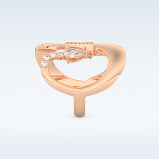 Asymmetrical Wedding Band with 0.74 CT Round, Pear & Baguette Cut Moissanite