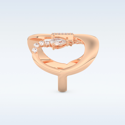 Asymmetrical Wedding Band with 0.74 CT Round, Pear & Baguette Cut Moissanite