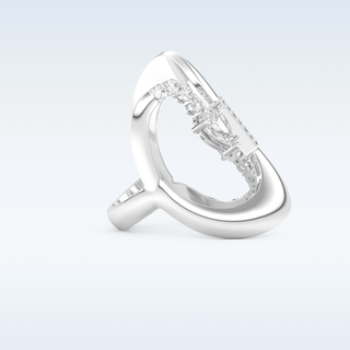 Asymmetrical Wedding Band with 0.74 CT Round, Pear & Baguette Cut Moissanite