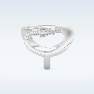 Asymmetrical Wedding Band with 0.74 CT Round, Pear & Baguette Cut Moissanite