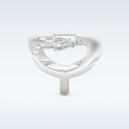 Asymmetrical Wedding Band with 0.74 CT Round, Pear & Baguette Cut Moissanite