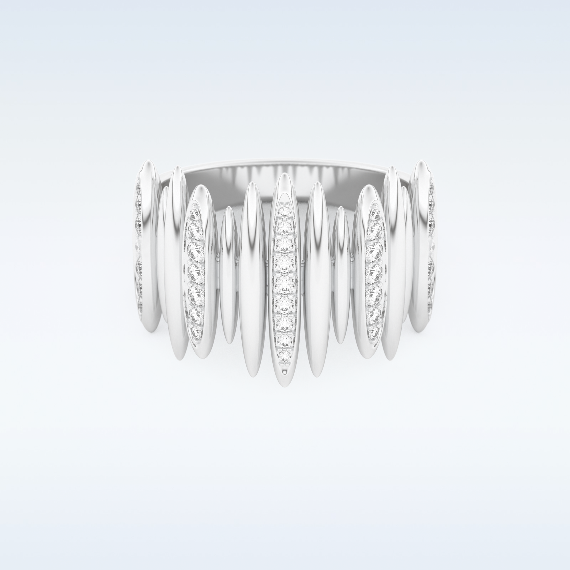 Beautiful Wedding Band with 0.29 CT Round Cut Moissanite