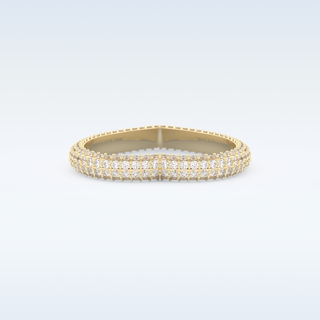 Heart Shaped Full Eternity Wedding Band with 0.89 CT Round Cut Moissanite