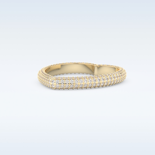 Heart Shaped Full Eternity Wedding Band with 0.89 CT Round Cut Moissanite