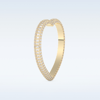 Heart Shaped Full Eternity Wedding Band with 0.89 CT Round Cut Moissanite