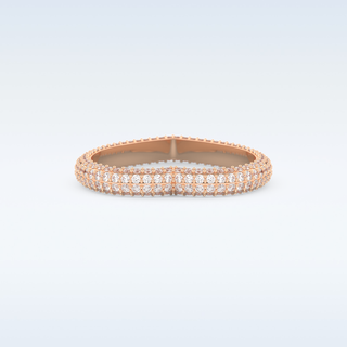 Heart Shaped Full Eternity Wedding Band with 0.89 CT Round Cut Moissanite