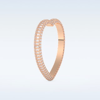 Heart Shaped Full Eternity Wedding Band with 0.89 CT Round Cut Moissanite