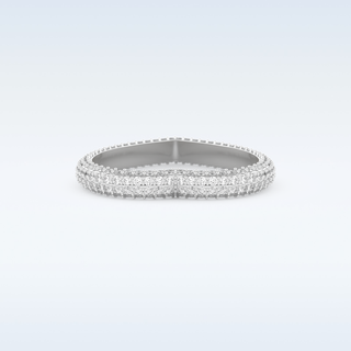 Heart Shaped Full Eternity Wedding Band with 0.89 CT Round Cut Moissanite