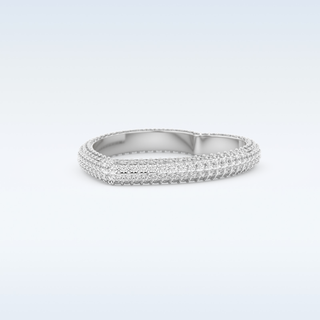Heart Shaped Full Eternity Wedding Band with 0.89 CT Round Cut Moissanite
