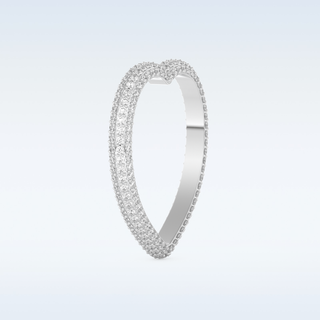 Heart Shaped Full Eternity Wedding Band with 0.89 CT Round Cut Moissanite