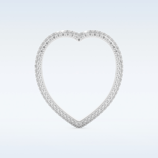 Heart Shaped Full Eternity Wedding Band with 0.89 CT Round Cut Moissanite
