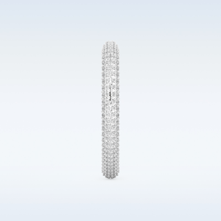 Heart Shaped Full Eternity Wedding Band with 0.89 CT Round Cut Moissanite