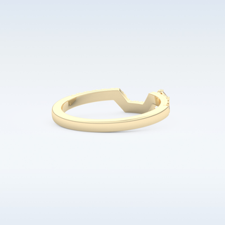 U Shaped Wedding Band with 0.26 CT Round & Emerald Cut Moissanite