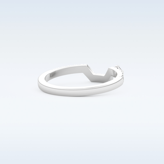 U Shaped Wedding Band with 0.26 CT Round & Emerald Cut Moissanite