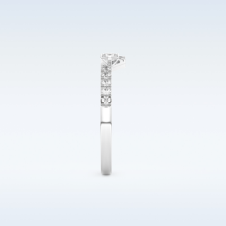 U Shaped Wedding Band with 0.26 CT Round & Emerald Cut Moissanite