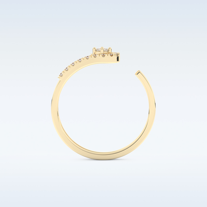 Open Split Shank Wedding Band with 0.13 CT Round Cut Moissanite