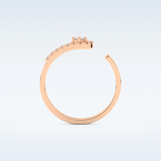 Open Split Shank Wedding Band with 0.13 CT Round Cut Moissanite