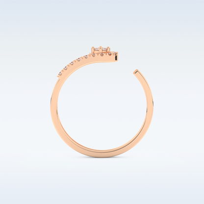 Open Split Shank Wedding Band with 0.13 CT Round Cut Moissanite