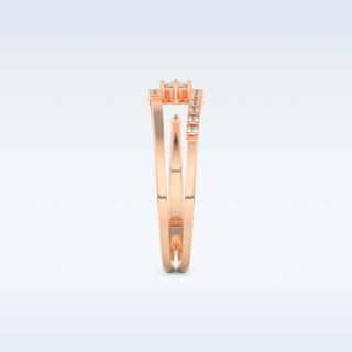 Open Split Shank Wedding Band with 0.13 CT Round Cut Moissanite