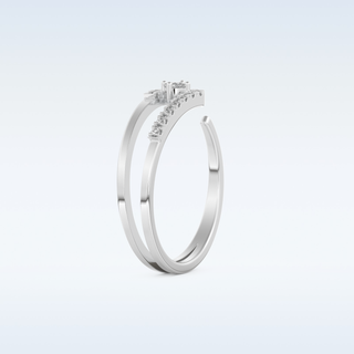 Open Split Shank Wedding Band with 0.13 CT Round Cut Moissanite