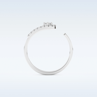 Open Split Shank Wedding Band with 0.13 CT Round Cut Moissanite