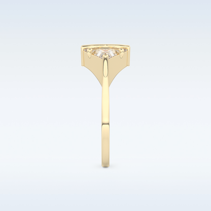 Stunning Wedding Band with 2.18 CT Trillion Curved, Triangle, Baguette Cut Moissanite