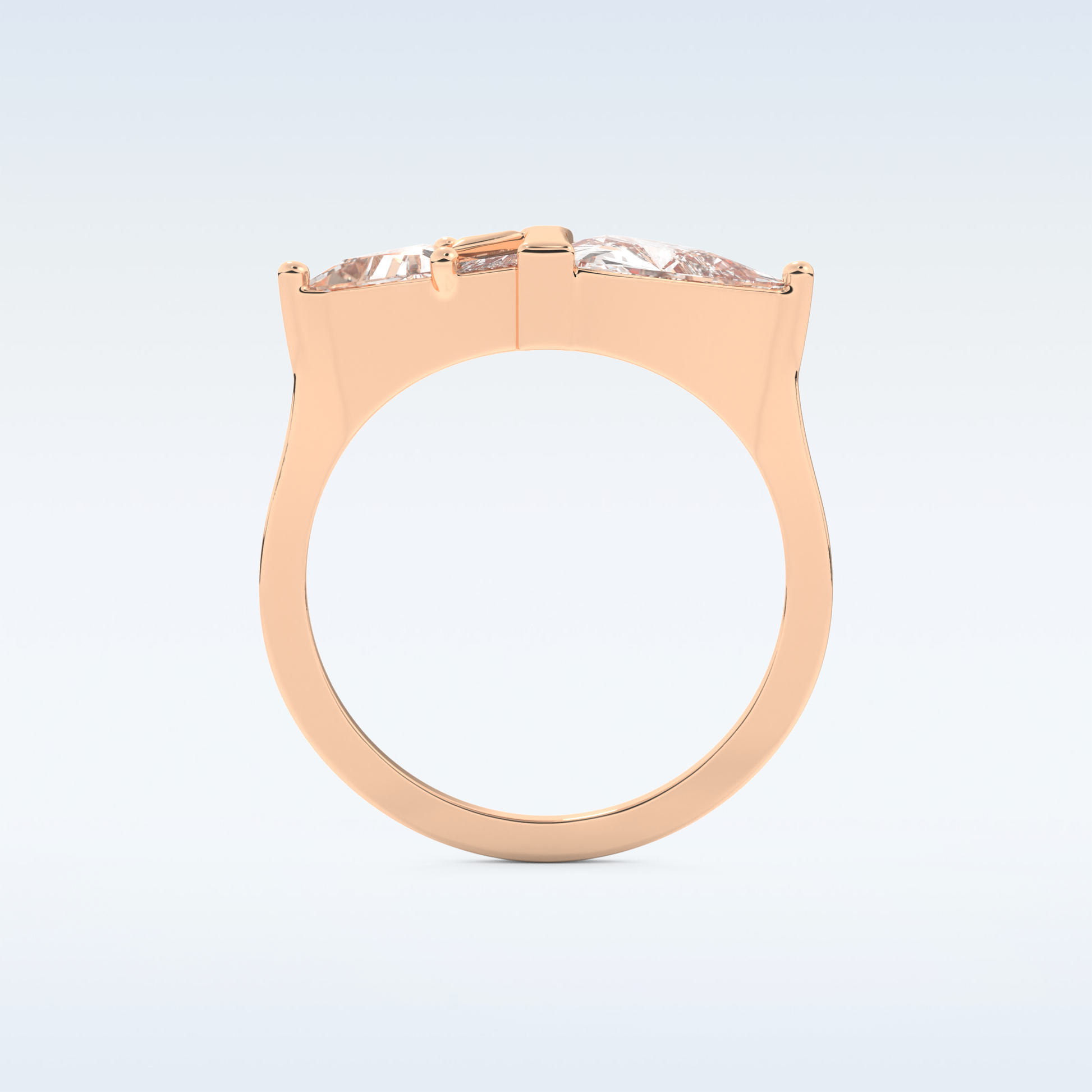 Stunning Wedding Band with 2.18 CT Trillion Curved, Triangle, Baguette Cut Moissanite