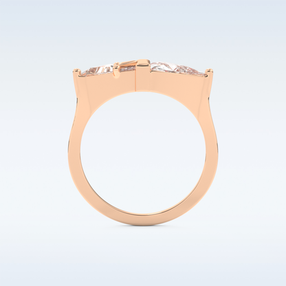 Stunning Wedding Band with 2.18 CT Trillion Curved, Triangle, Baguette Cut Moissanite