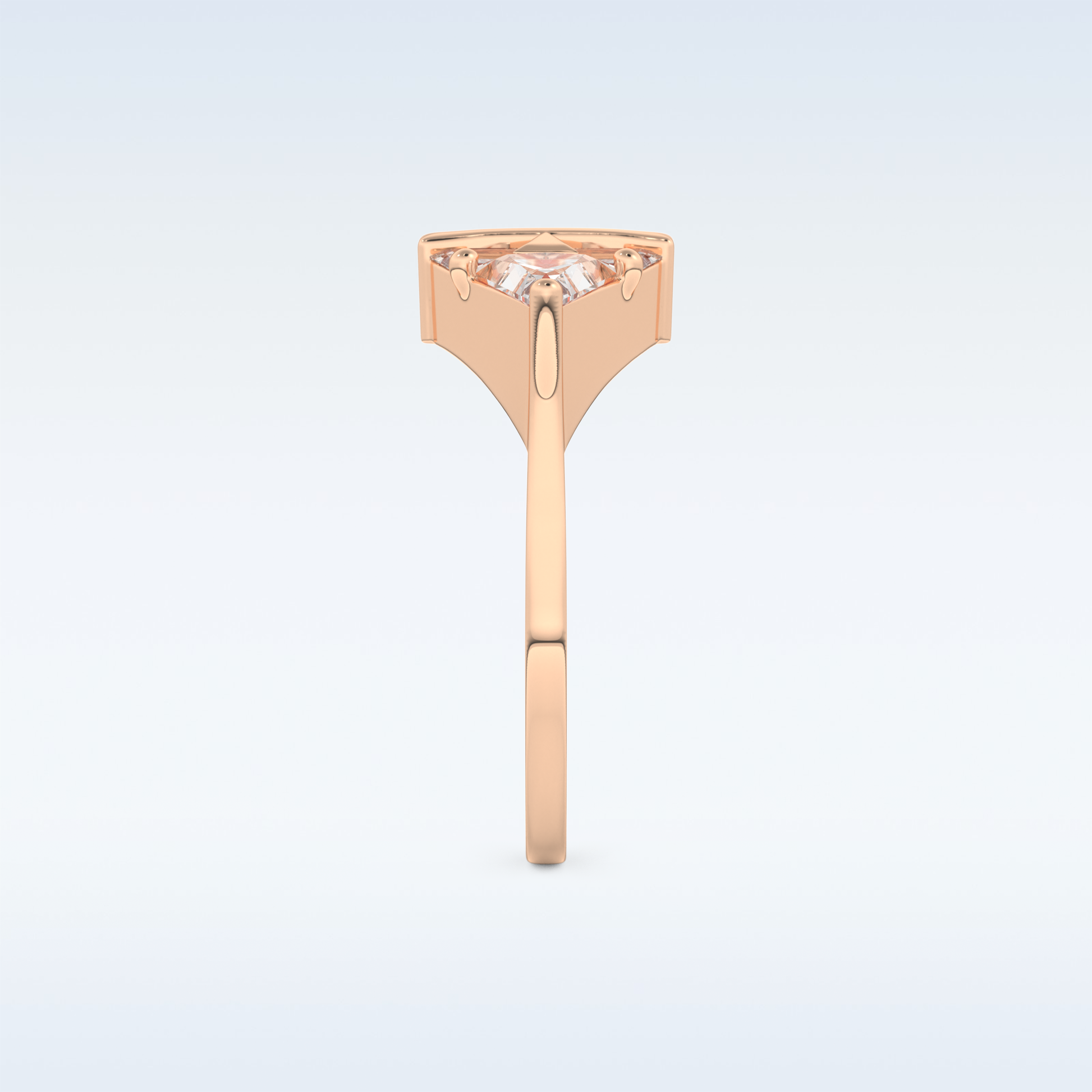 Stunning Wedding Band with 2.18 CT Trillion Curved, Triangle, Baguette Cut Moissanite