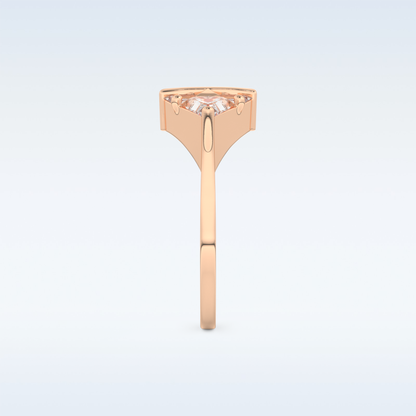 Stunning Wedding Band with 2.18 CT Trillion Curved, Triangle, Baguette Cut Moissanite