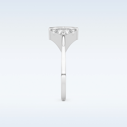 Stunning Wedding Band with 2.18 CT Trillion Curved, Triangle, Baguette Cut Moissanite