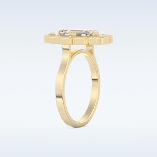 1.34 CT Cluster Engagement Ring Featuring Emerald Moissanite