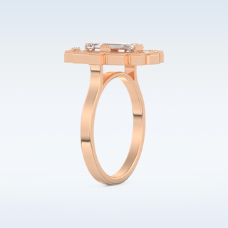 1.34 CT Cluster Engagement Ring Featuring Emerald Moissanite