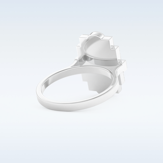 1.34 CT Cluster Engagement Ring Featuring Emerald Moissanite