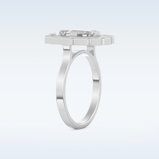 1.34 CT Cluster Engagement Ring Featuring Emerald Moissanite