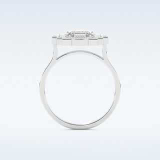 1.34 CT Cluster Engagement Ring Featuring Emerald Moissanite