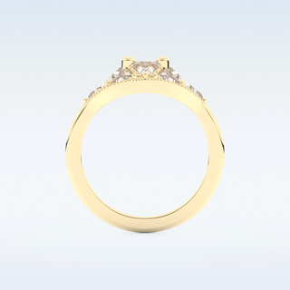 Cluster Wedding Band with 1.51 CT Triangle & Baguette Straight  Cut Moissanite