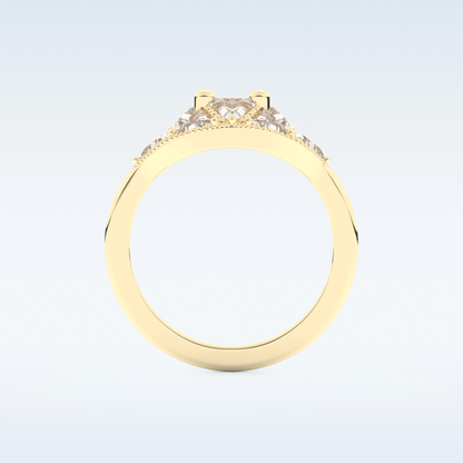 Cluster Wedding Band with 1.51 CT Triangle & Baguette Straight  Cut Moissanite