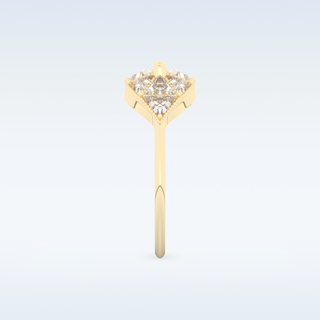 Cluster Wedding Band with 1.51 CT Triangle & Baguette Straight  Cut Moissanite