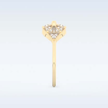 Cluster Wedding Band with 1.51 CT Triangle & Baguette Straight  Cut Moissanite