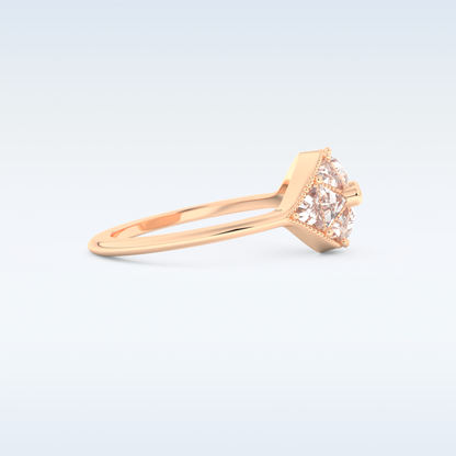 Cluster Wedding Band with 1.51 CT Triangle & Baguette Straight  Cut Moissanite